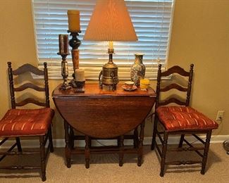 Gate leg table SOLD and Ladderback Chairs available