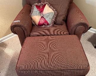 Club Chair and Ottoman by Rowe