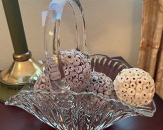 Antique Glass Basket