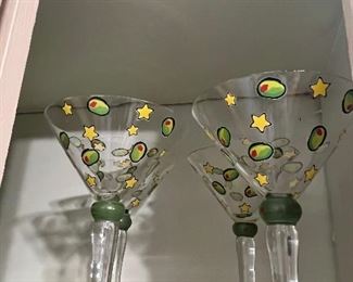 Fun Olive Martini Glasses