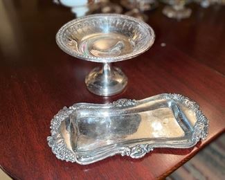 Silver Plate Compote and tray