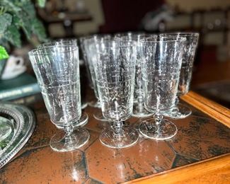 Wheel Cut Iced Beverage Glasses