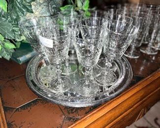 Wheel Cut Wine/Water Goblets