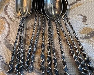 Set 12 sterling demitasse spoons