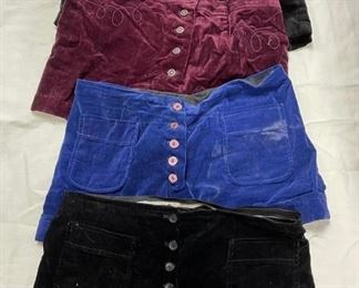 4 Pairs of Vintage Campus Casuals of California Velvet Short Button Front Shorts