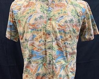Basic Editions Mens Button Front Hawaiian Shirt Medium