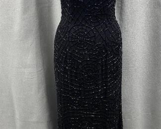 Black Beaded Formal Party Cocktail Dress Size Medium