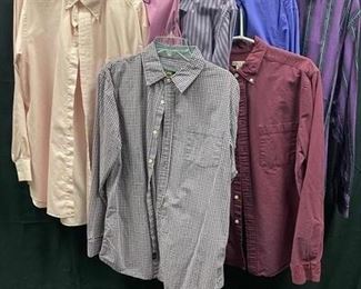 Lot of 7 Mens Button Front Business Casual Dress Shirts Medium Large