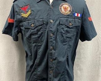 Mens Force Multiplier Military Styled Button Front Shirt Large