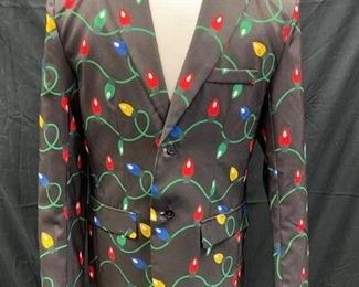 Mens Novelty Christmas Lights Holiday Sports Jacket Coat
