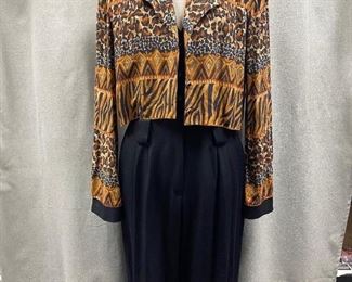 Retro One Piece Womans Pants Suit Animal Tribal Print