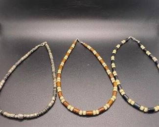 Set of 3 Pukka Shell Surfer Hawaiian Beach Necklaces