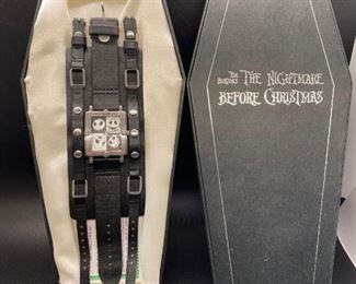 The Nightmare Before Christmas Jack Skellington Wide Strap Wristwatch with Coffin Box