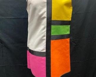 Vibrant Mod Color Block Micro Mini Dress Sleeveless Tunic