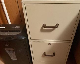 Shredder, filing cabinet