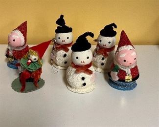 Vintage Christmas snowmen and Santa’s