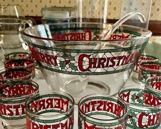 Christmas Punch Bowl Set