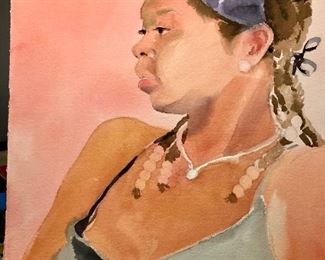 Beverly Lake Hoffman - Signature Member National Watercolor Society - Unframed Portrait