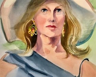 Beverly Lake Hoffman - Signature Member National Watercolor Society - Unframed Portrait