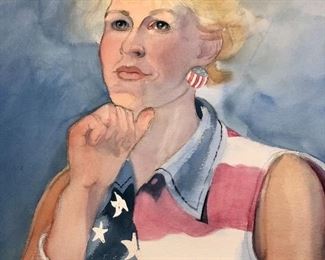 Beverly Lake Hoffman - Signature Member National Watercolor Society - Unframed Portrait