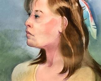 Beverly Lake Hoffman - Signature Member National Watercolor Society - Unframed Portrait