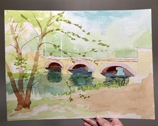 Beverly Lake Hoffman - Signature Member National Watercolor Society - Unframed Landscape