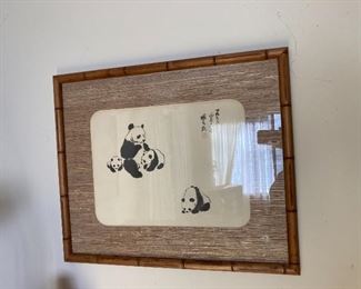 Vintage Panda Watercolor Painting