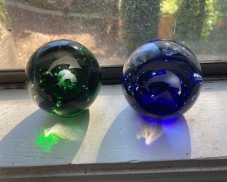 Vintage Colored Dolphin Paperweights