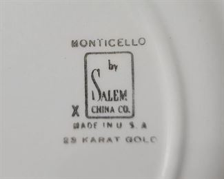 Salem china dinnerware
