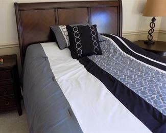 Queen Sleigh Bed with New Serta Mattress