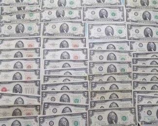 Assorted Date $1 Silver Certificates and $2 Bills