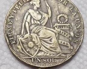 1934 Peruana Un Sol 50% Silver Coin Pendant