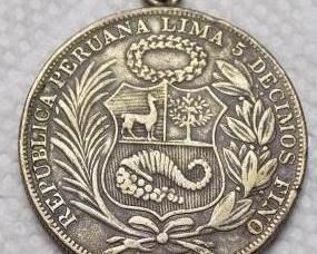 1934 Peruana Un Sol 50% Silver Coin Pendant