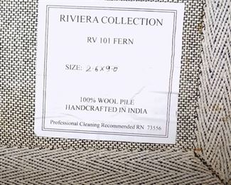 100% Wool Pile Rug Handcrafted in India - 2.6x9'