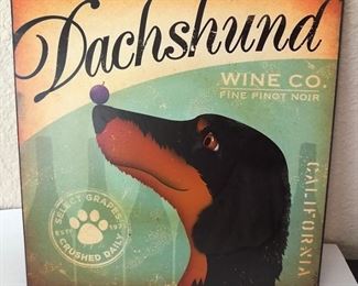 Dachshund 12” Square Wooden Sign 