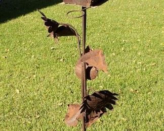 4ft Metal Birdhouse Yard Art