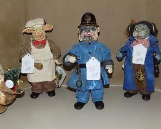 12” Cloth and Resin Animal Figures



