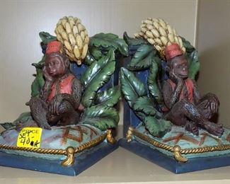 Heavy Resin Tropical Monkey Bookends