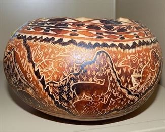 Handcarved Gourd Bowl