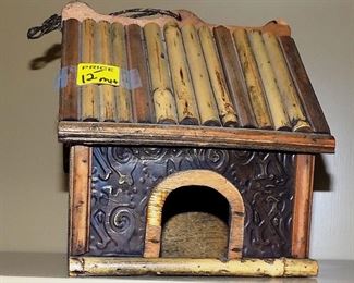 Decorative Birdhouse w/Bamboo Accents