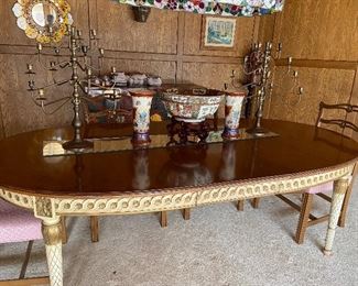 Beautiful ornate large dining table with leaves