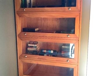 Wooden Glass Front Bookshelf
