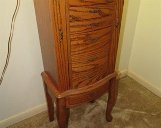 Oak jewelry armoire