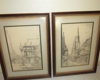 Signed New Orleans drawings
