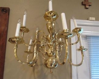Brass chandelier