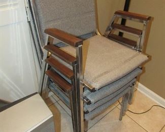 4 sturdy chrome chairs