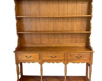 Hitchcock Furniture Co. 
Farmhouse-Style Oak Open China Cabinet