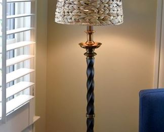 Barley Twist Lamp with woven shade