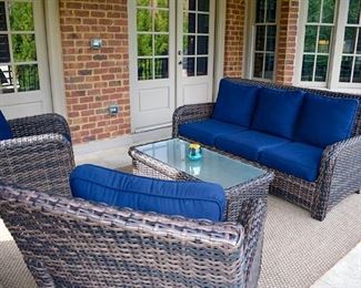 patio furniture,  with two/2 swivel chairs