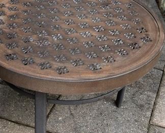 metal side table, beautiful detail